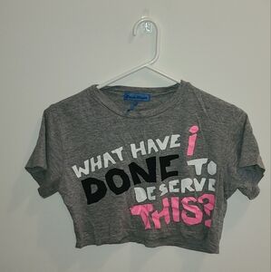 Silvian Heach cropped t-shirt 'What have I done to deserve this ? ' S Y2k